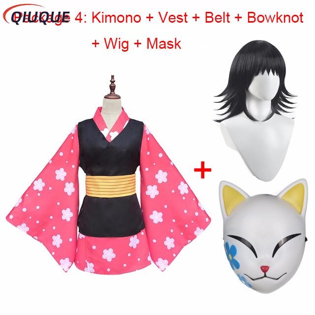 Anime Cosplay Mujer - Kostum Cosplay Makomo Seragam Kimono Masker