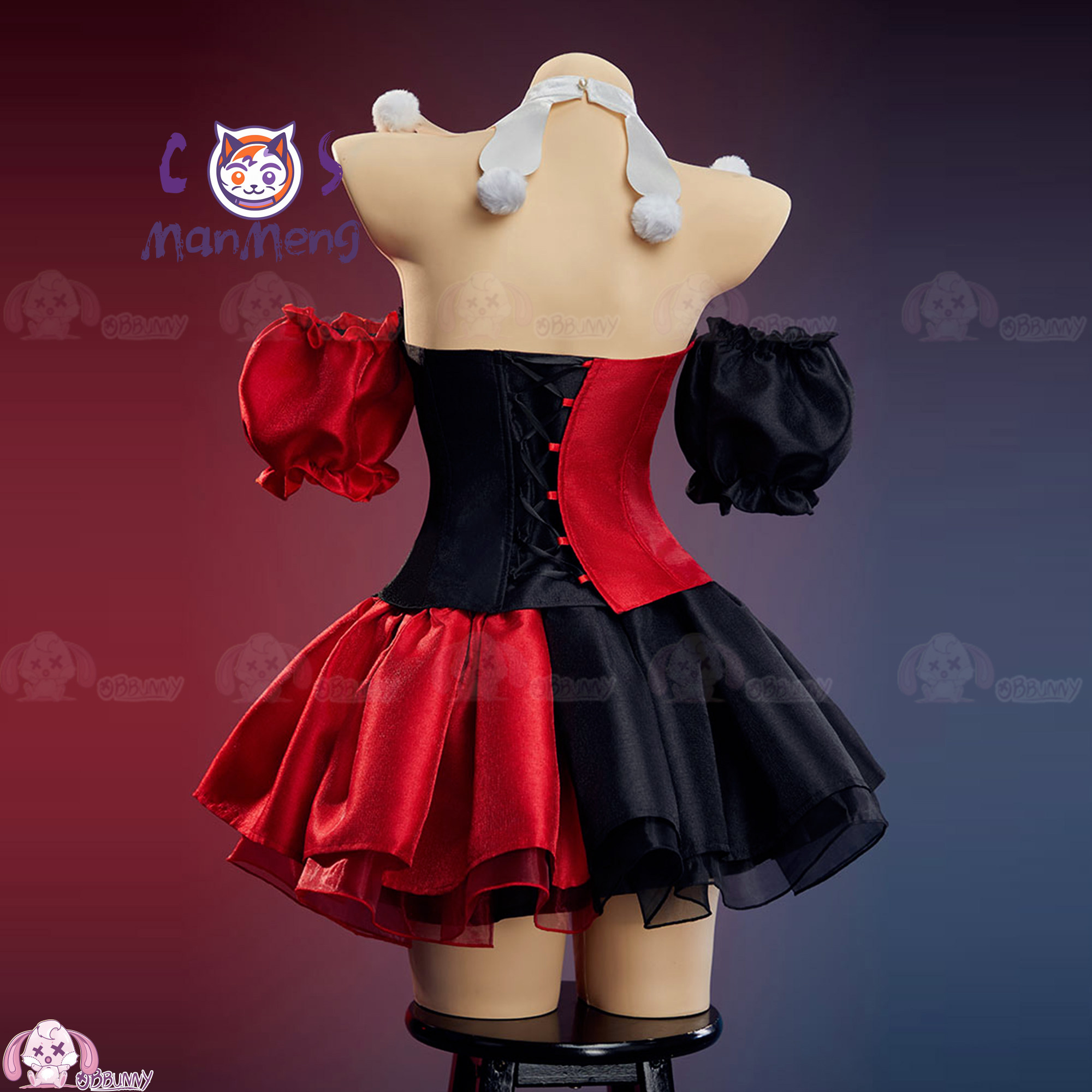 Anime Cosplay Red - Rok Pinggang Gothic Lolita Badut Baru