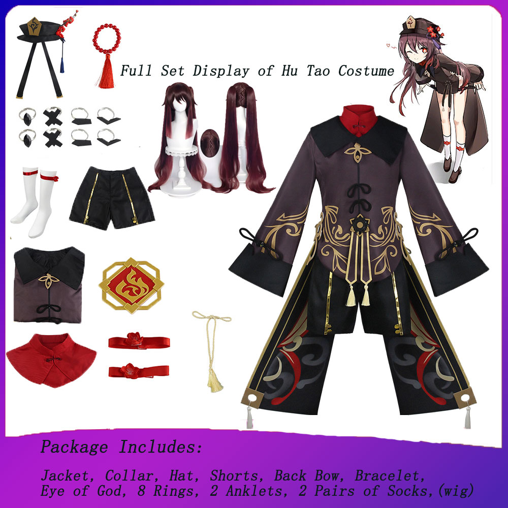 Anime Cosplay Mujer - Kostum Cosplay Hu Tao Wanita untuk