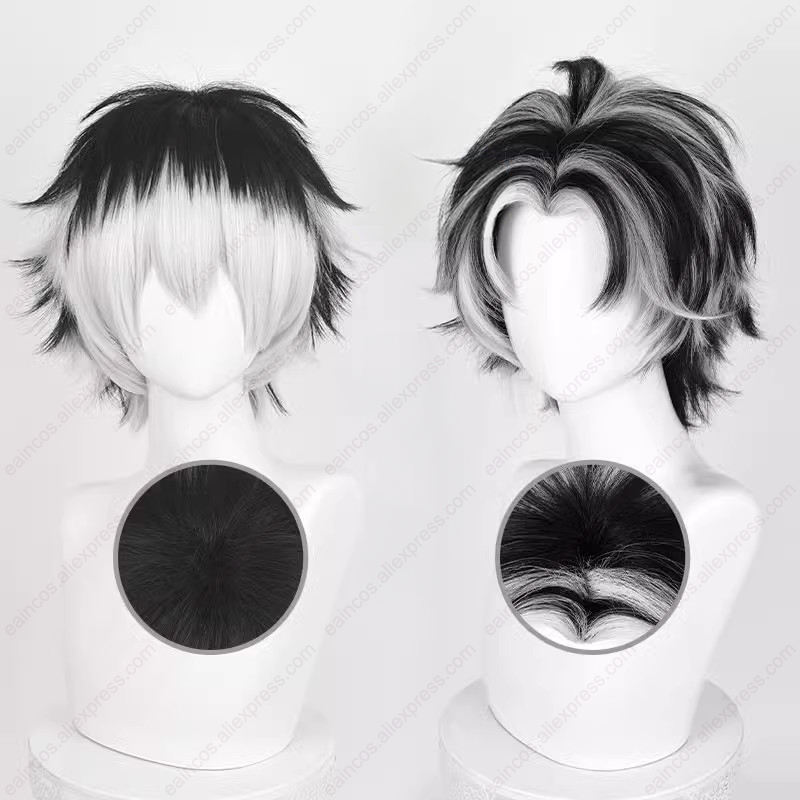 Cosplay Anime White Hair - Kotaro Bokuto Wig Cosplay 30cm pendek