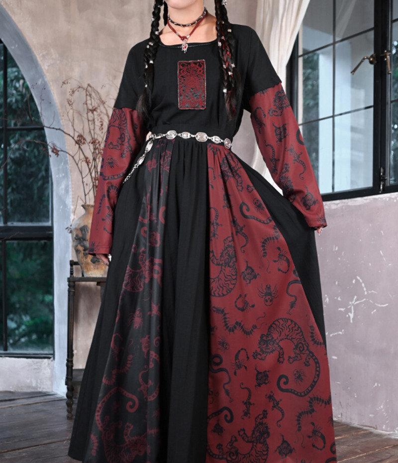 Anime Cosplay Red - Rok Panjang Guofeng Baru yang Ditingkatkan,