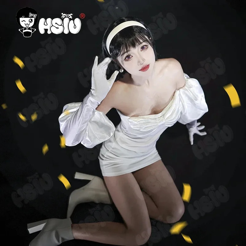Cosplay Anime White Hair - Kostum Panggung Alien Anime Gaun Putih