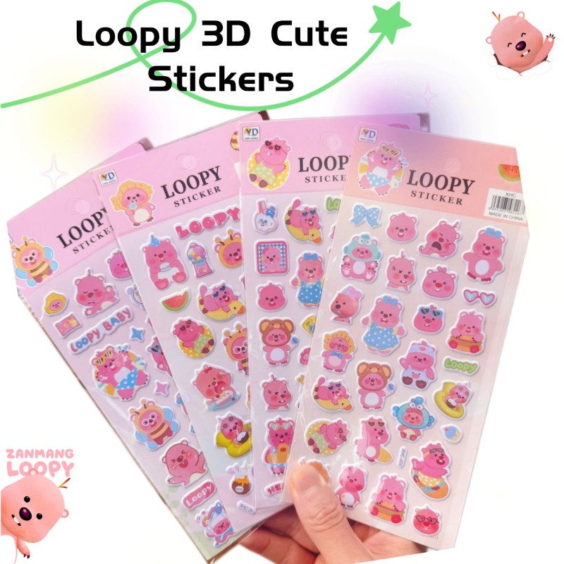 Anime Cosplay Roleplay - Stiker Busa 3D Lucu Loopy Anime