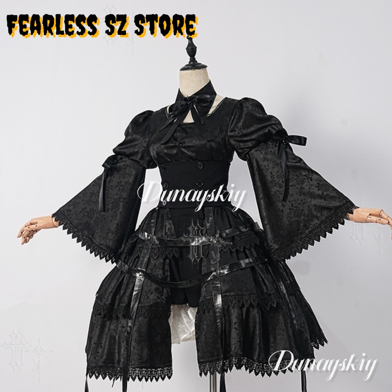Gaun Gotik Anak Perempuan Karn - Anime Cosplay Black Girl ulasan dan harga