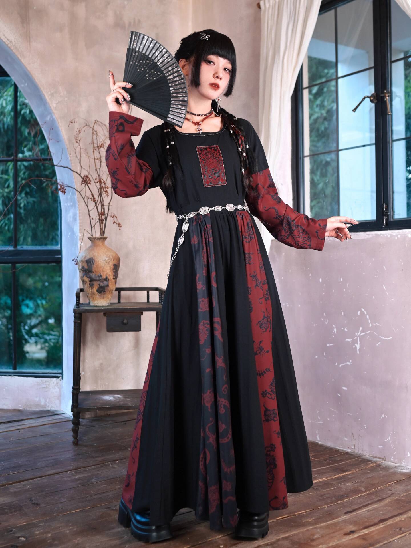 Rok Panjang Guofeng Baru yang  - Anime Cosplay Red ulasan dan harga